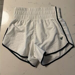Varsity Spirit White and Green High Waisted Shorts, Small